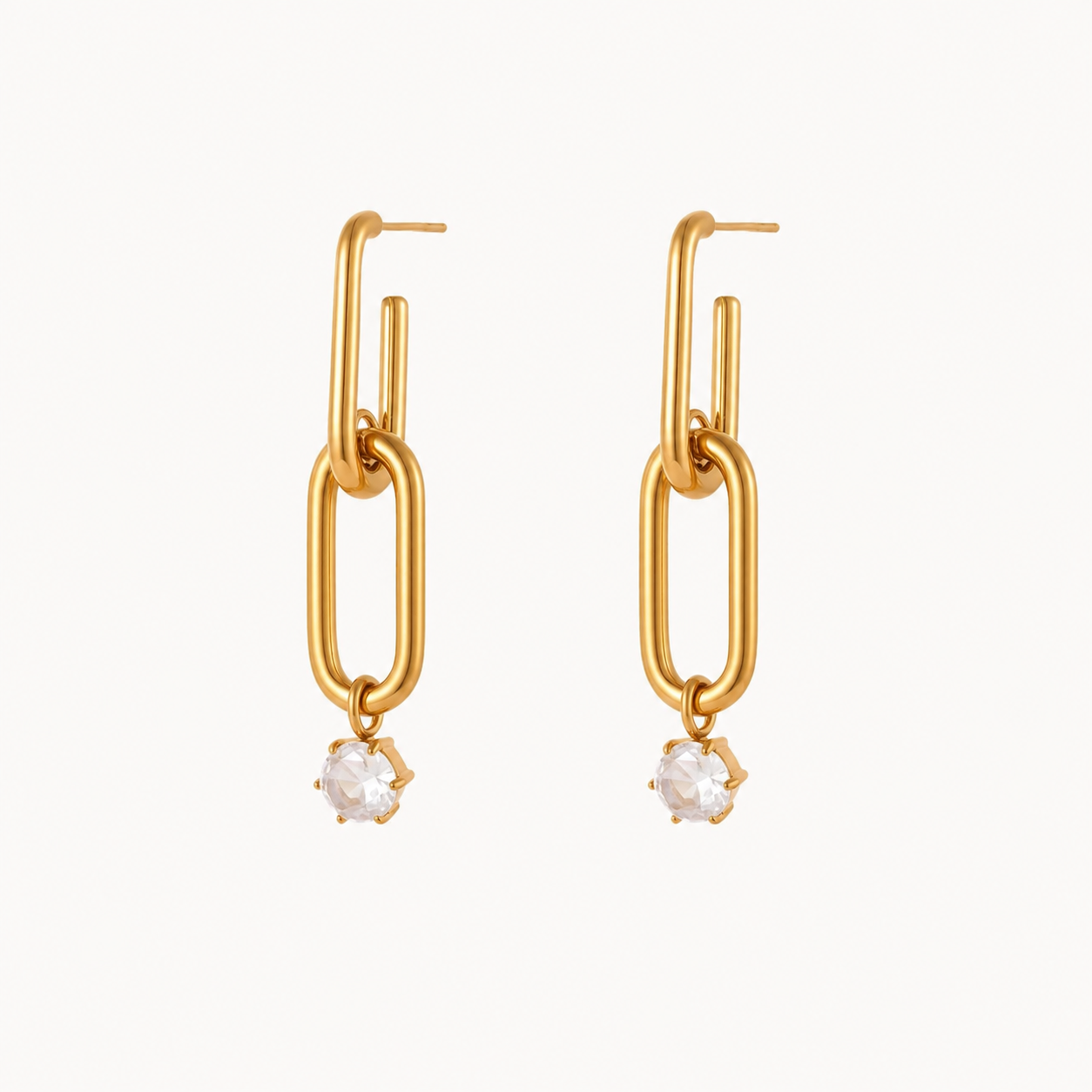 Elara Crystal Link Earrings