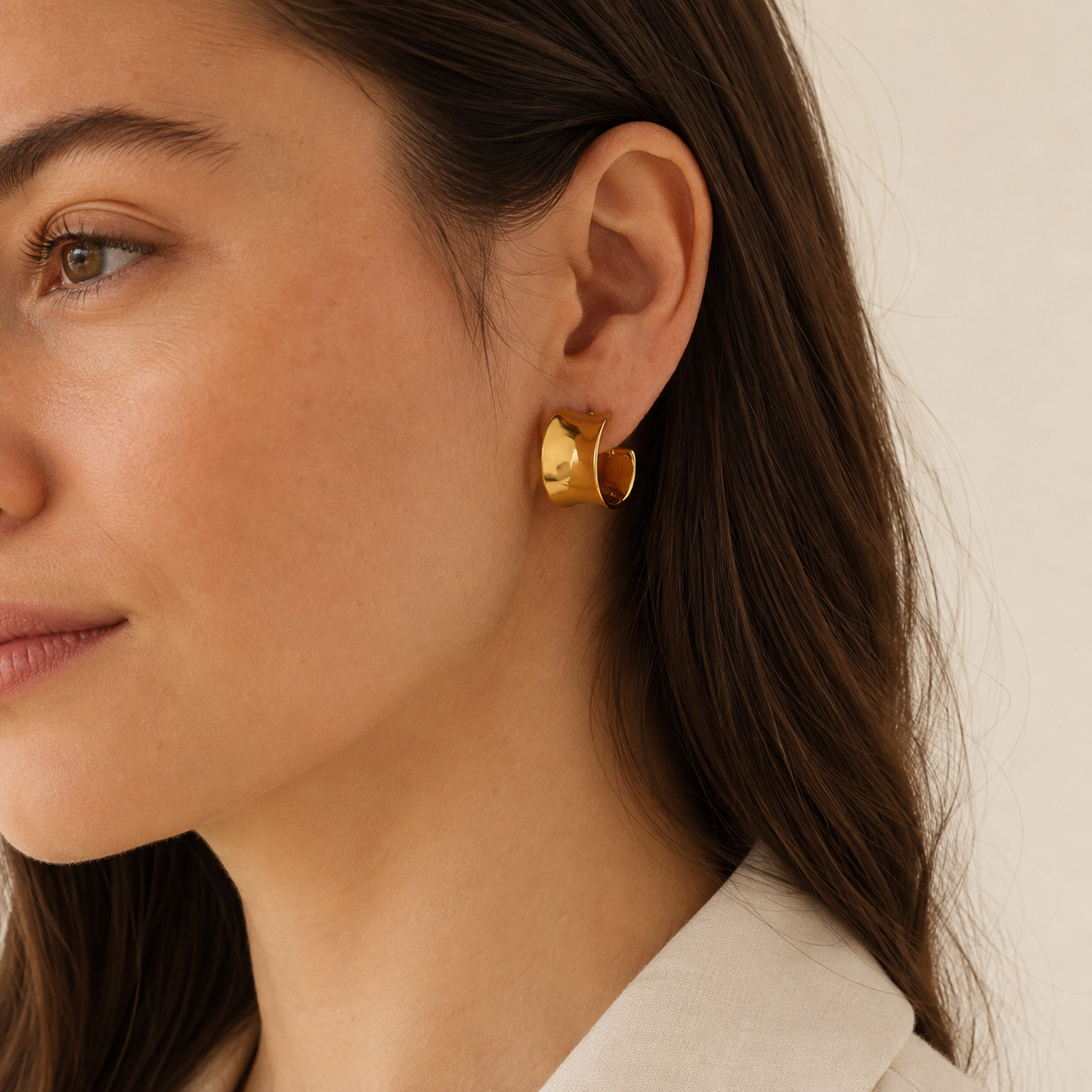 Sculpted Wave Hoops