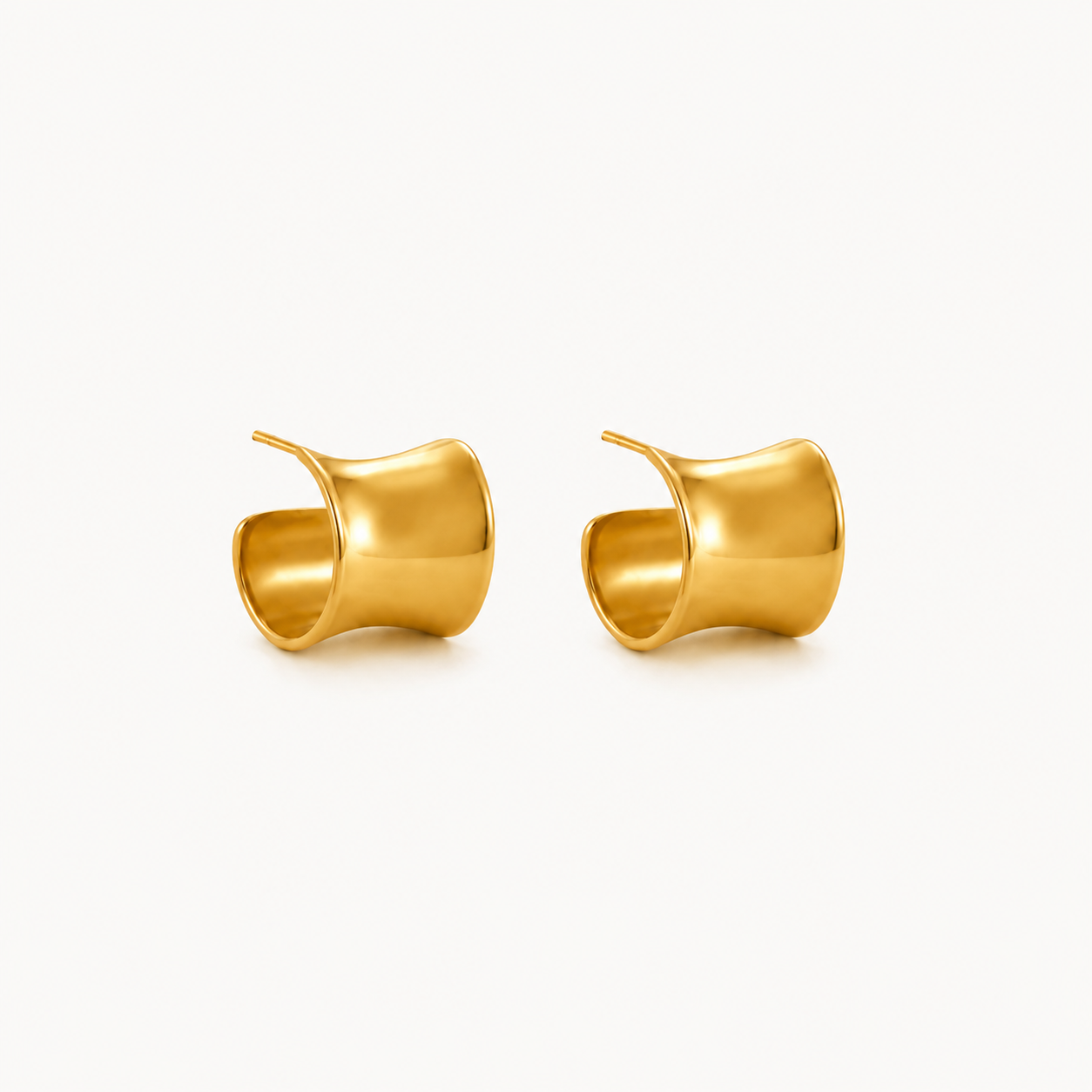 Sculpted Wave Hoops