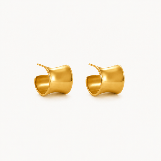 Sculpted Wave Hoops