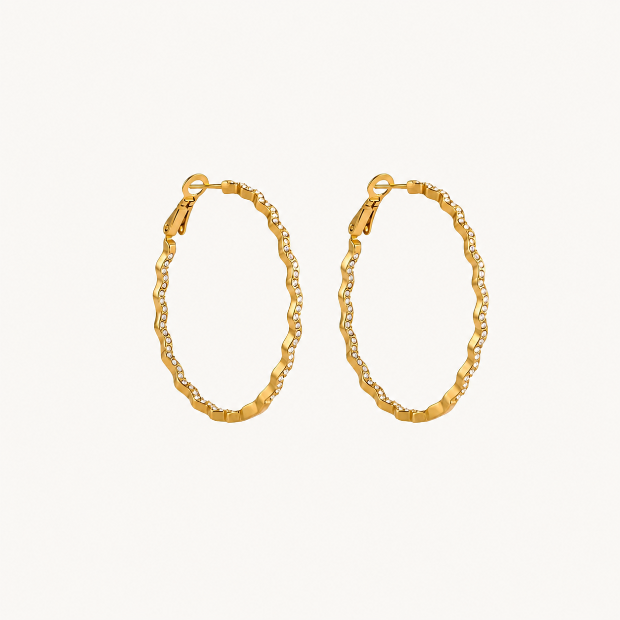 Crystal Wave Hoops