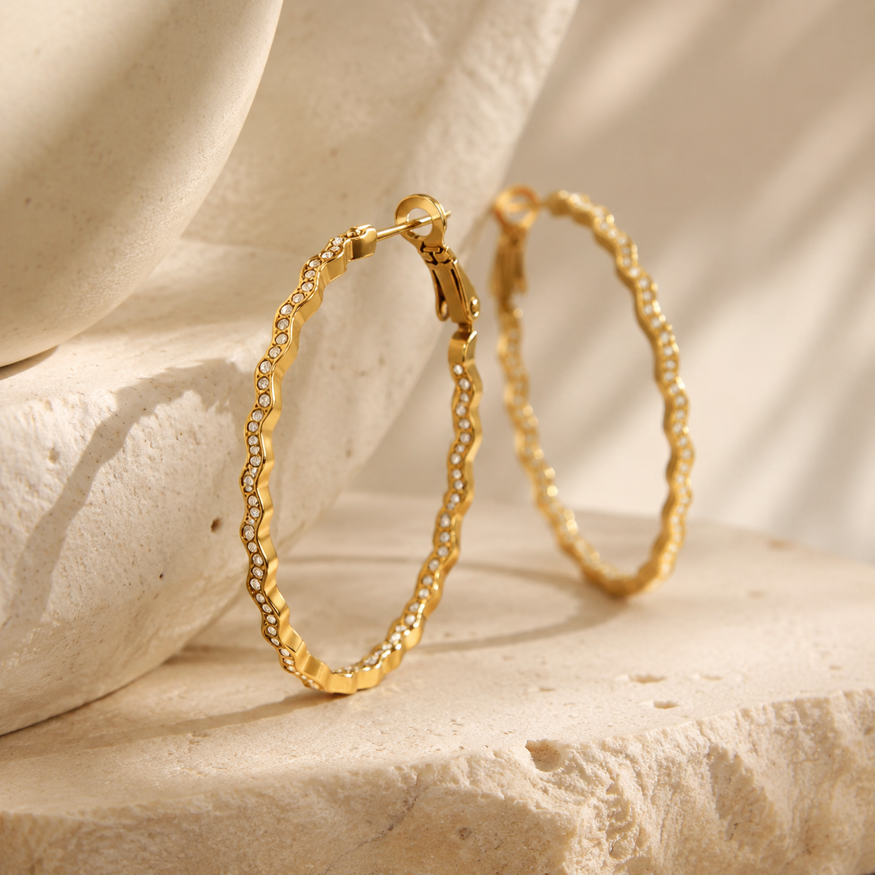 Crystal Wave Hoops