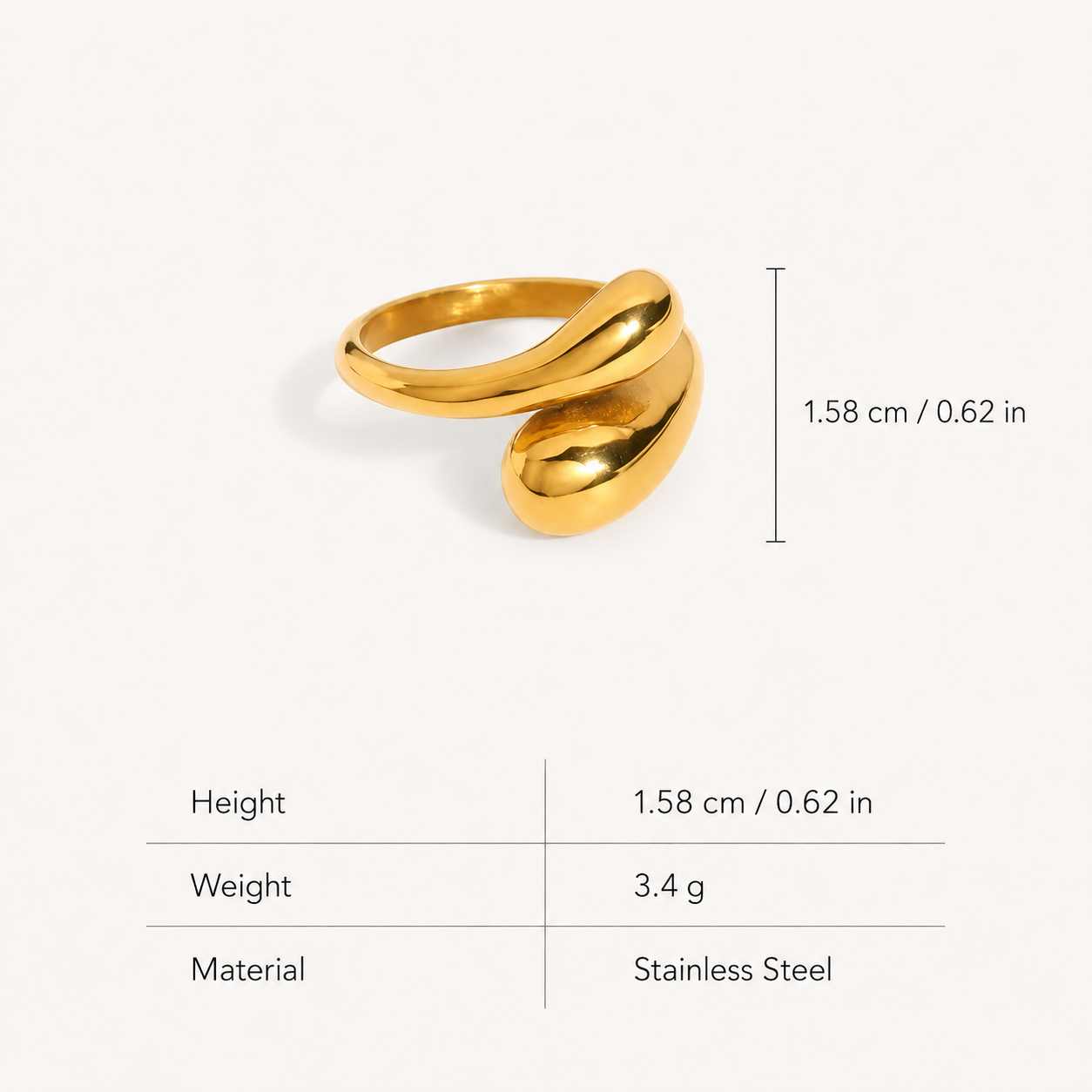 Sculpted Teardrop Ring