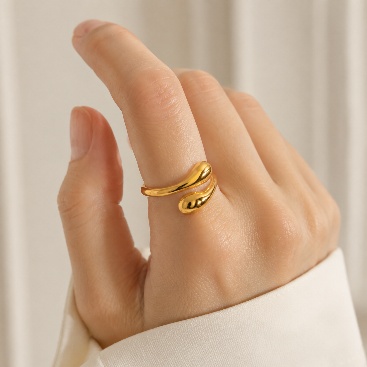 Sculpted Teardrop Ring