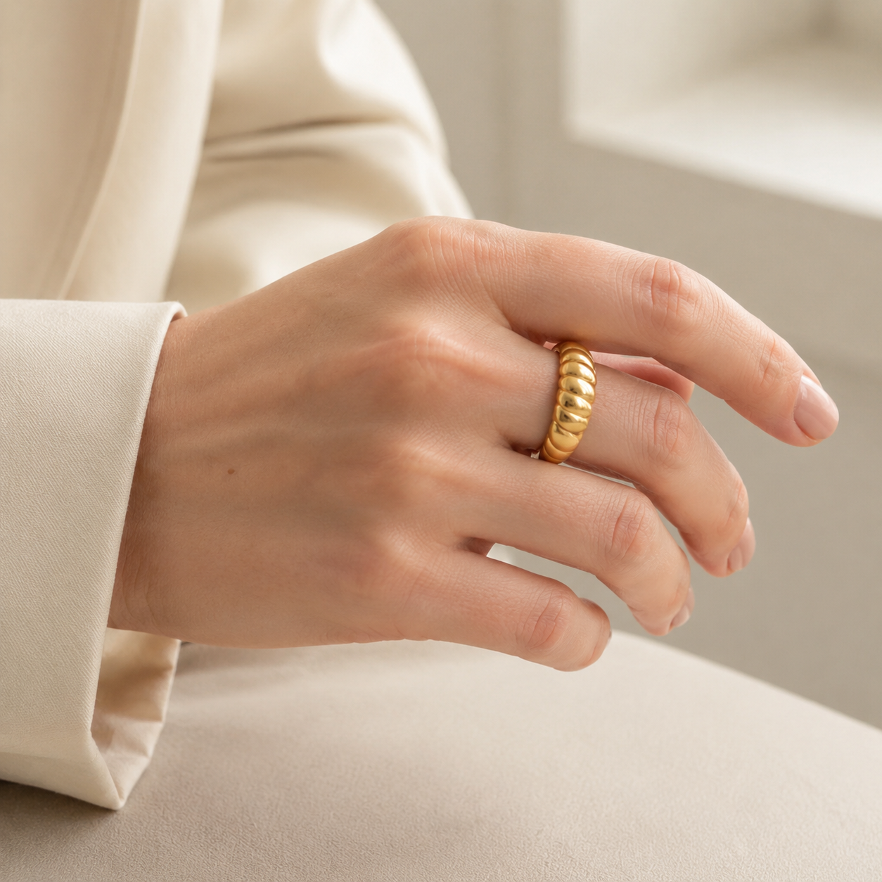 Croissant Dome Ring