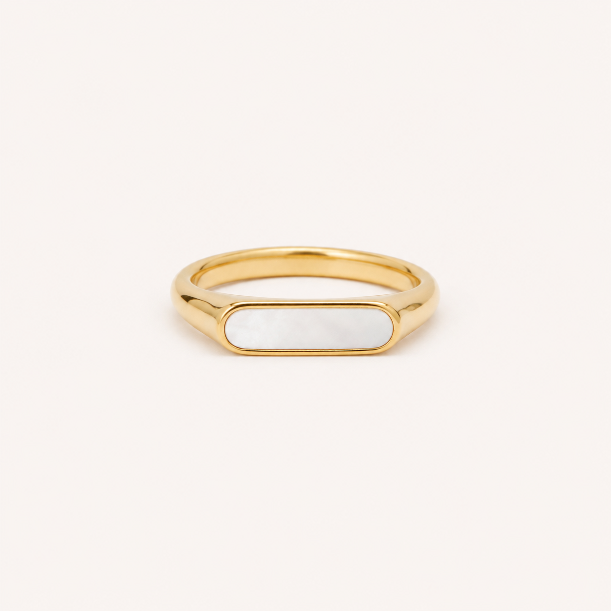 Luna Mother-of-Pearl Signet Ring