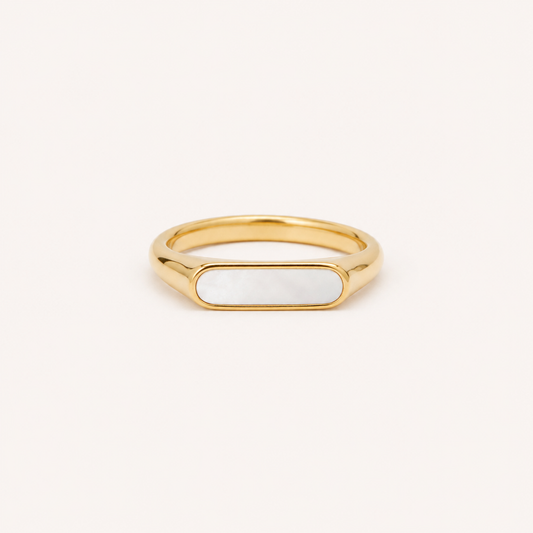 Luna Mother-of-Pearl Signet Ring