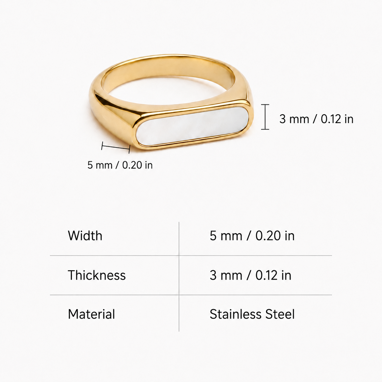 Luna Mother-of-Pearl Signet Ring