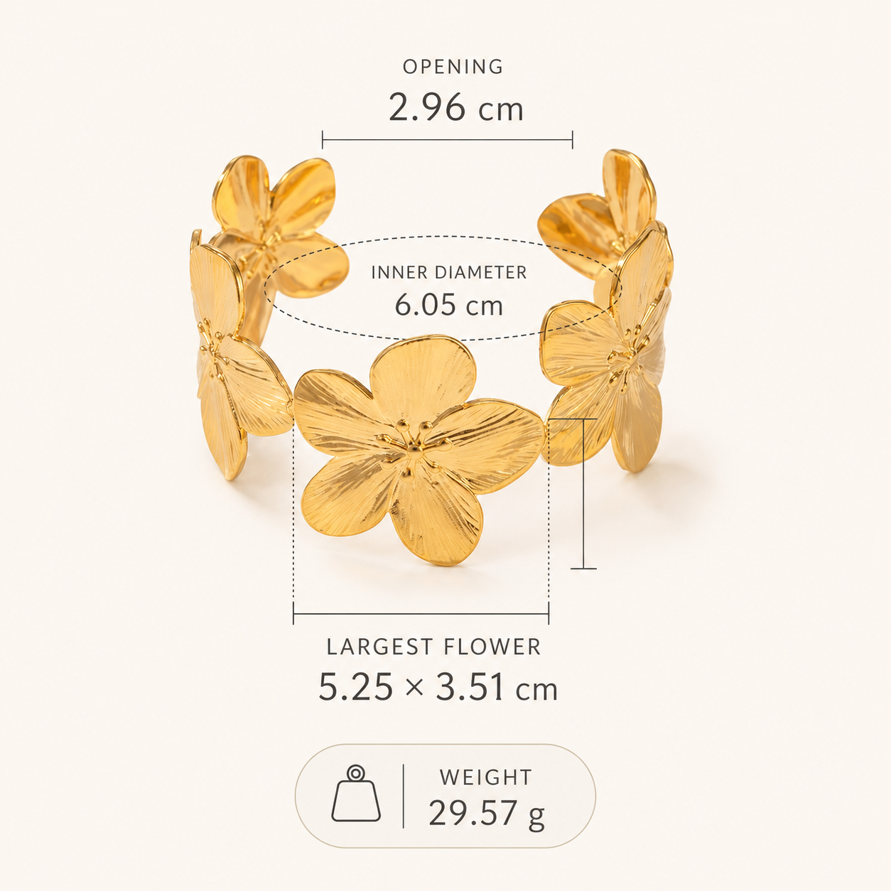 Golden Bloom Statement Cuff