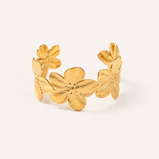 Golden Bloom Statement Cuff