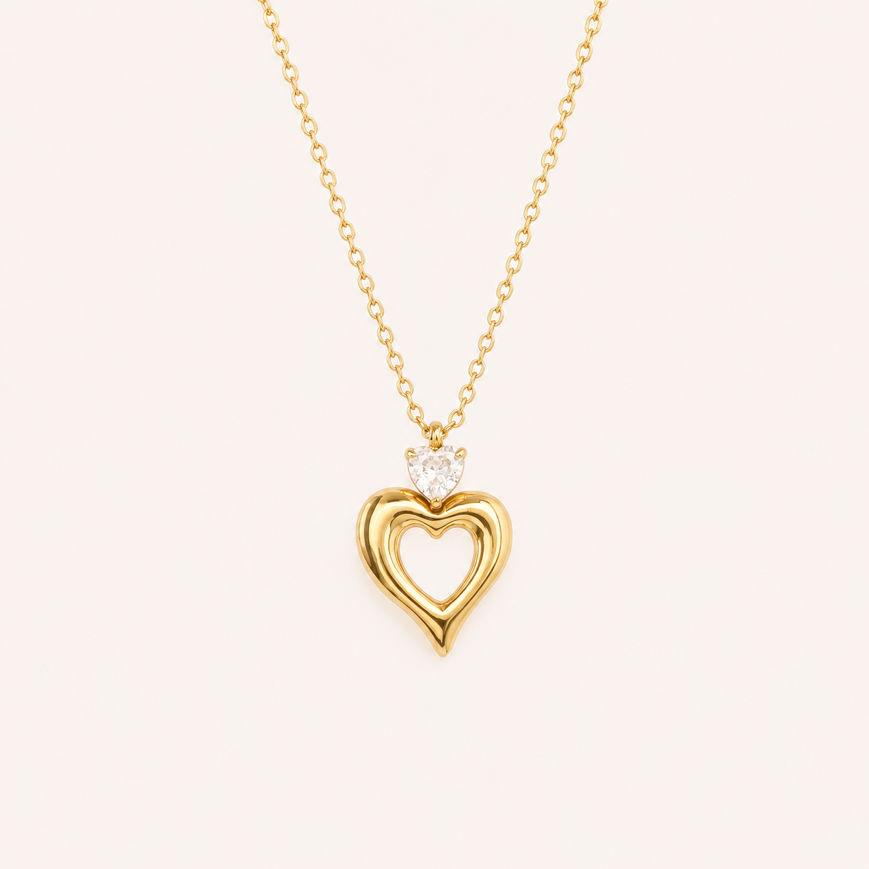 Crystal Open Heart Necklace
