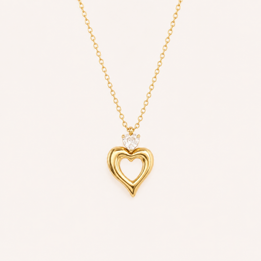 Crystal Open Heart Necklace
