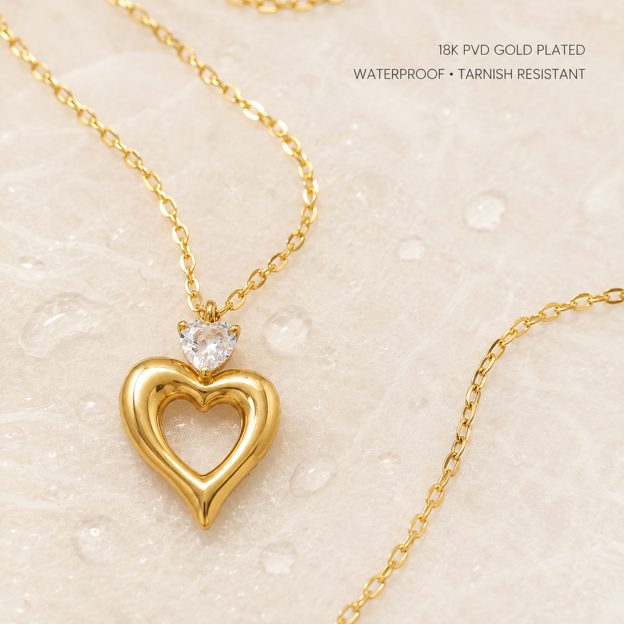 Crystal Open Heart Necklace