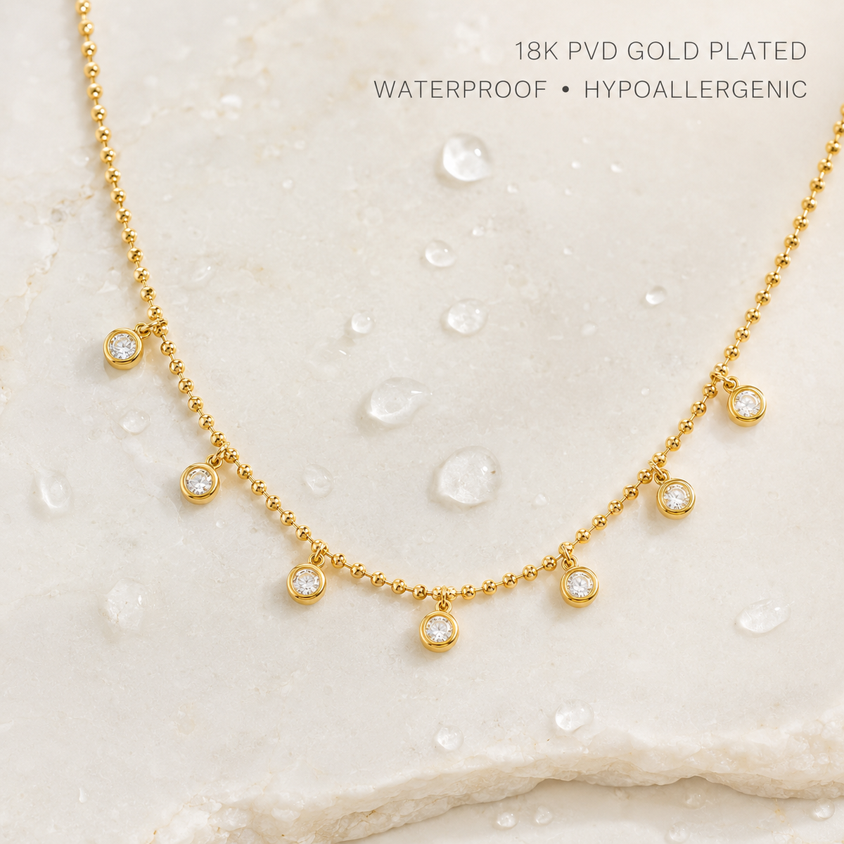 Seven Sparkle Drop Necklace