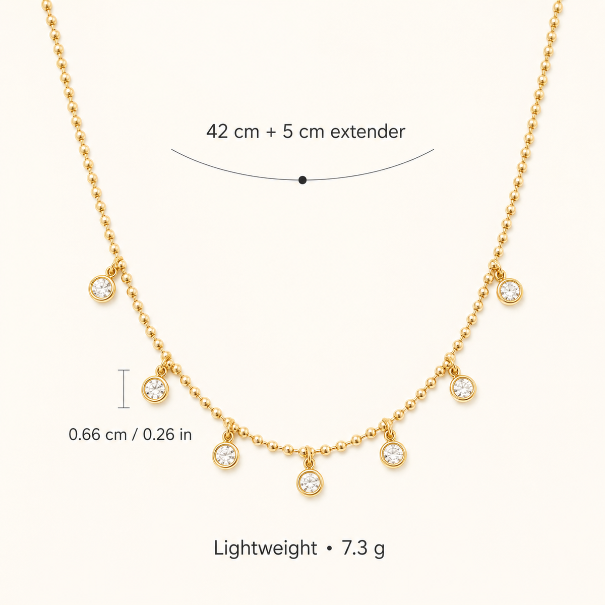 Seven Sparkle Drop Necklace