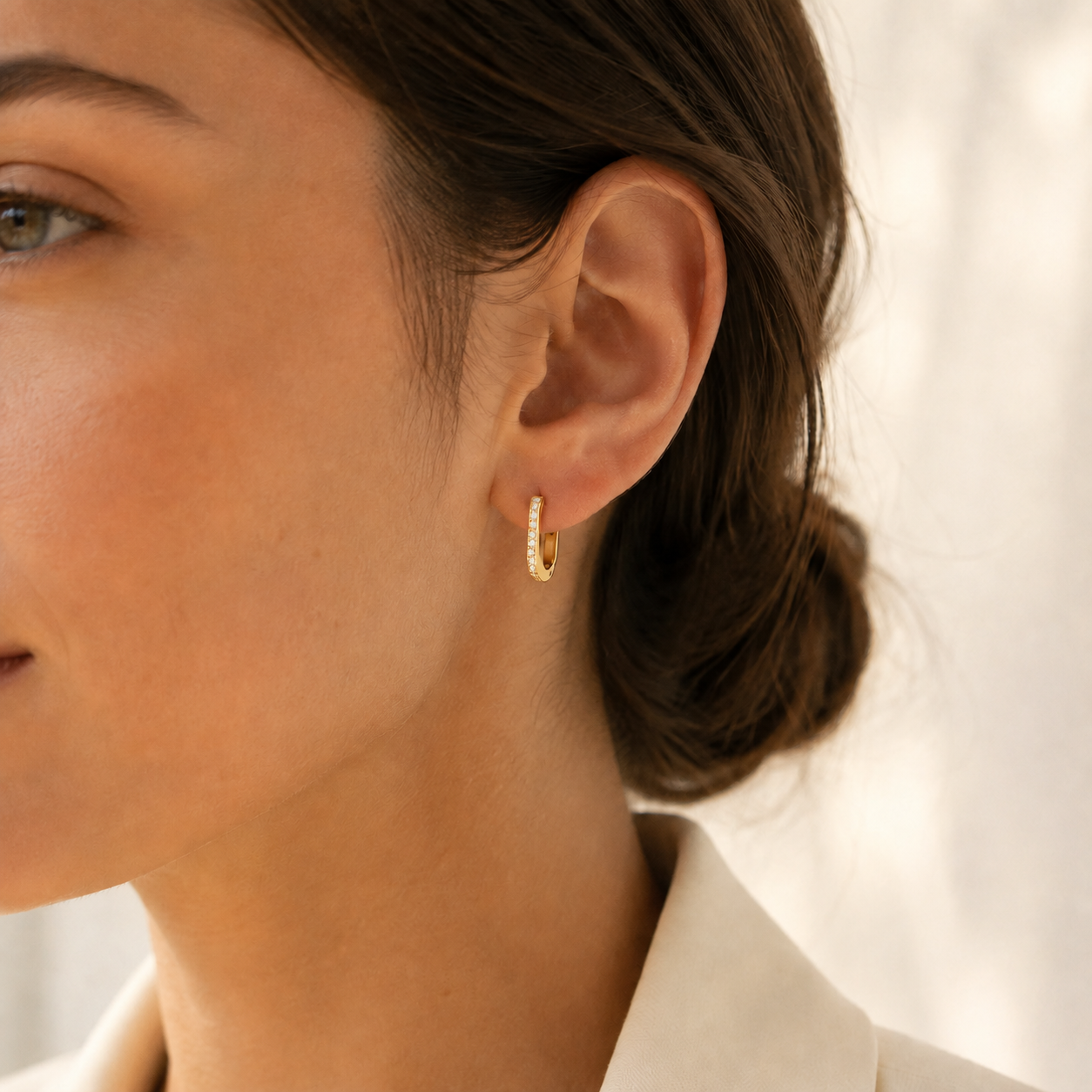 Elara Crystal Huggie Earrings