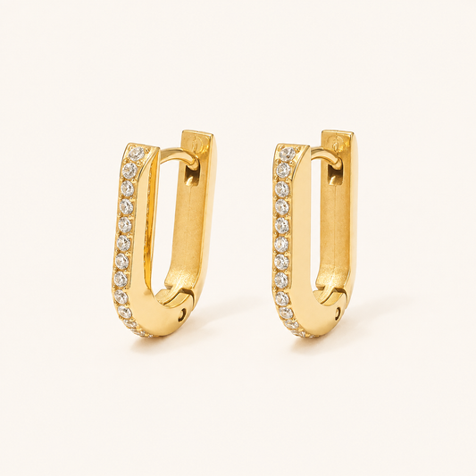 Elara Crystal Huggie Earrings