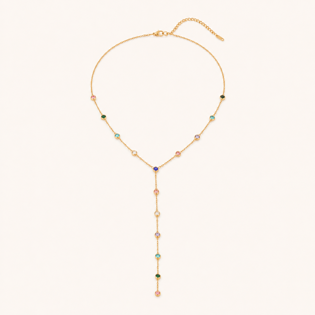 Aurora Crystal Lariat Necklace