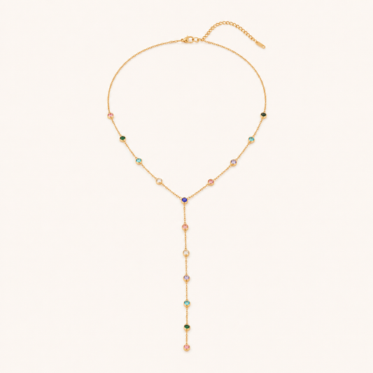 Aurora Crystal Lariat Necklace