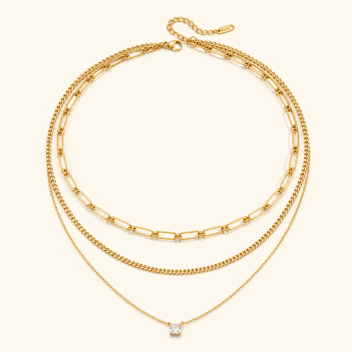 Celeste Layered Solitaire Necklace