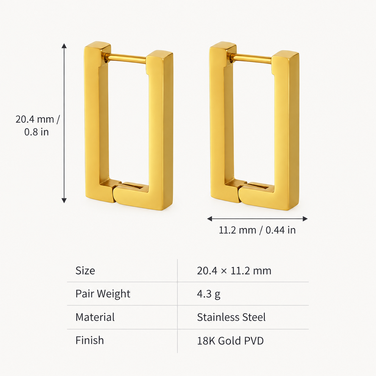 Sloane Rectangular Hoop Earrings