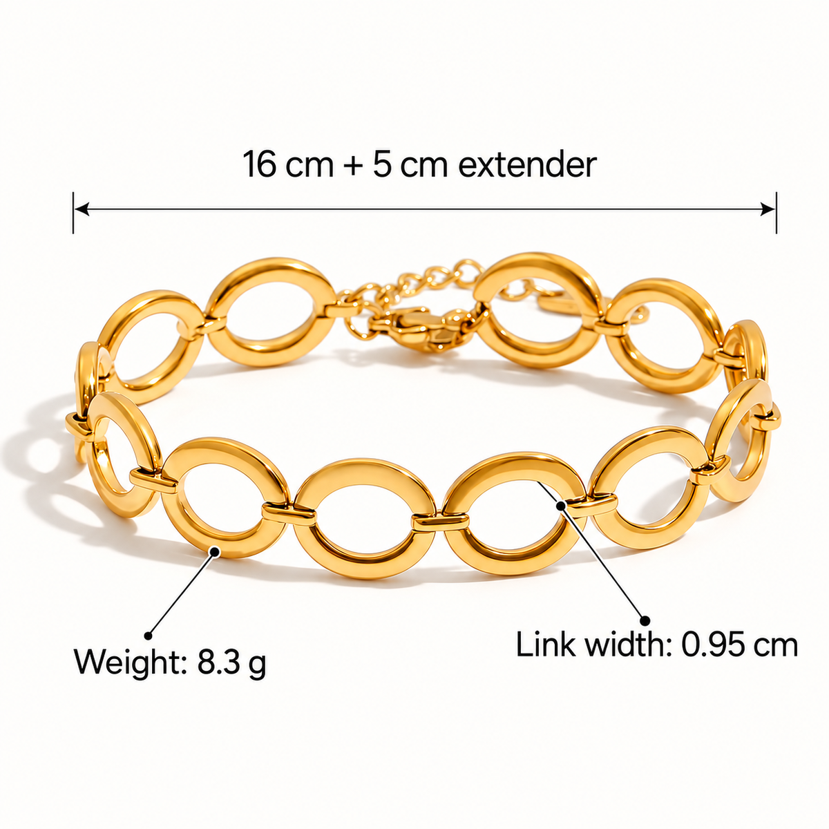 Golden Oval Link Bracelet