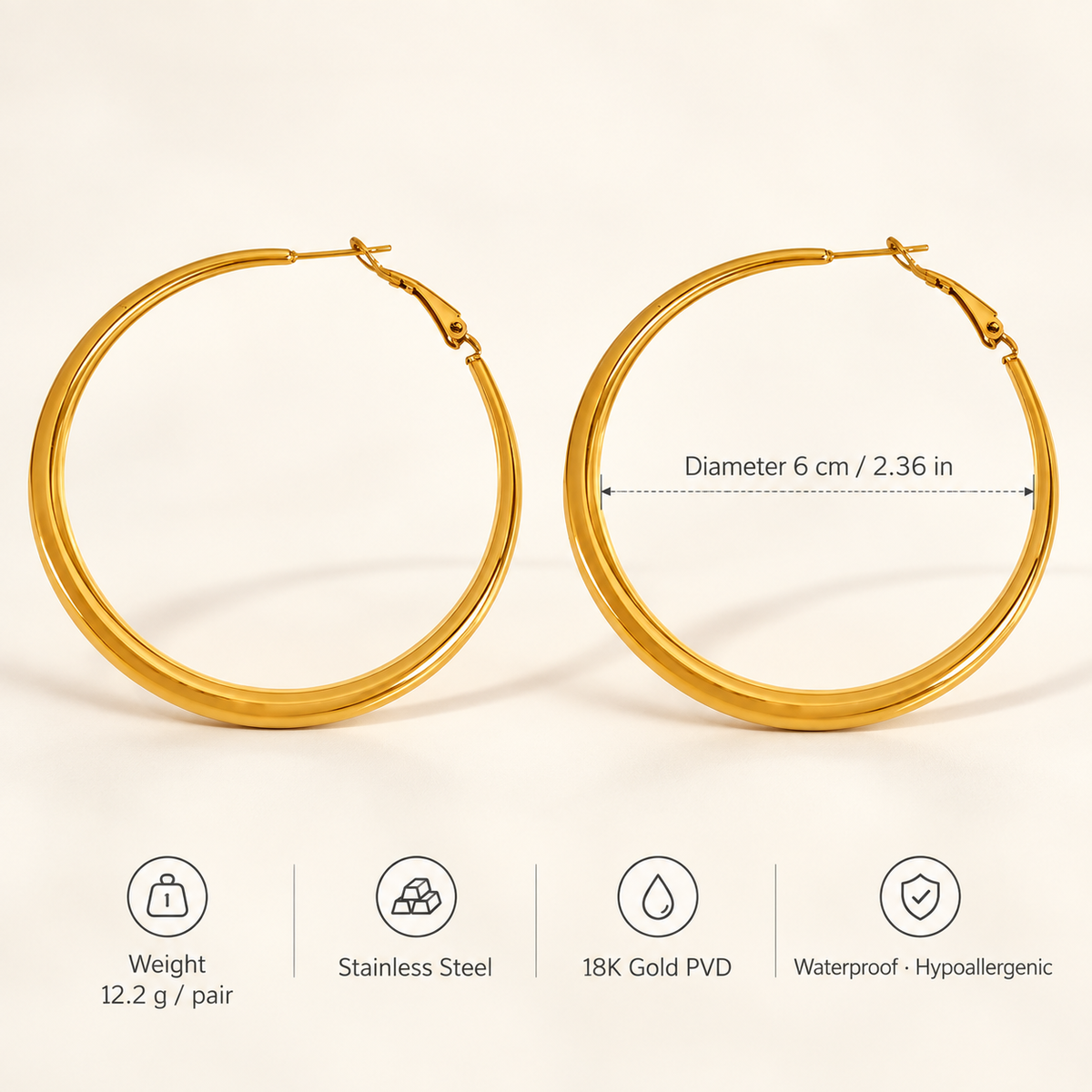 MONROE OVERSIZED HOOP EARRINGS