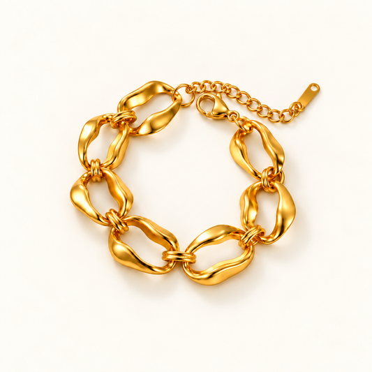 Gold-Tone Sculptural Link Bracelet