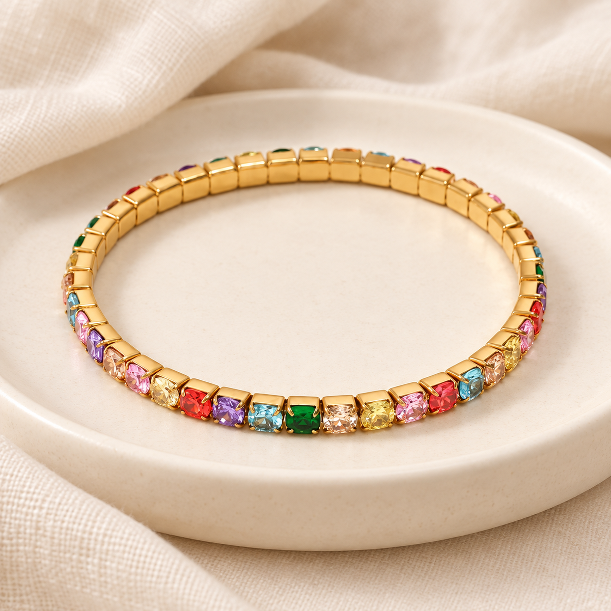 Product name: Rainbow Stone Link Bracelet