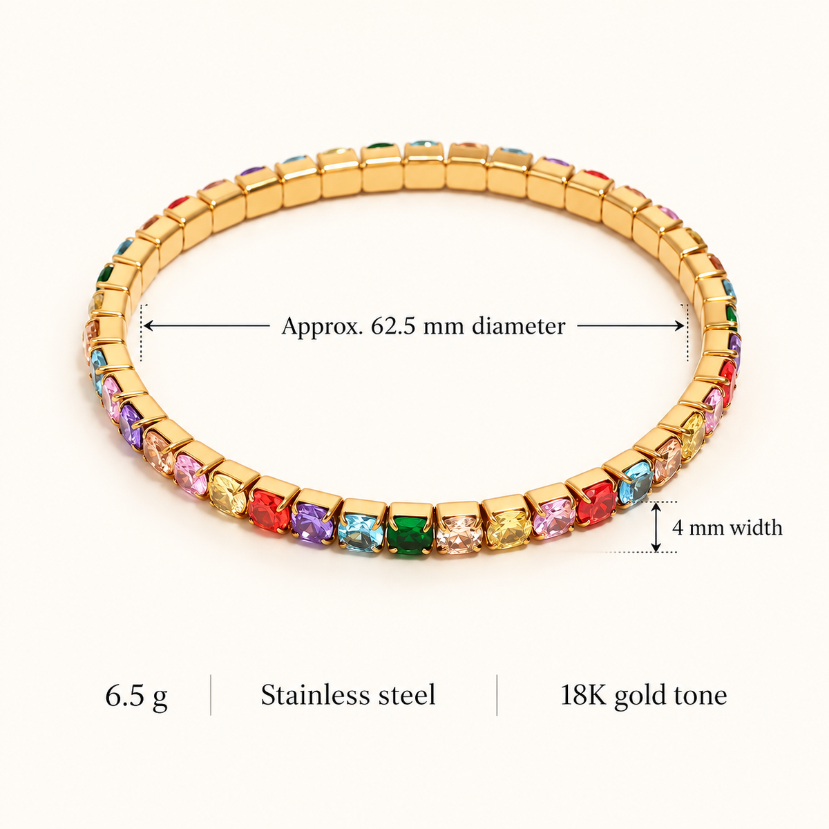 Product name: Rainbow Stone Link Bracelet
