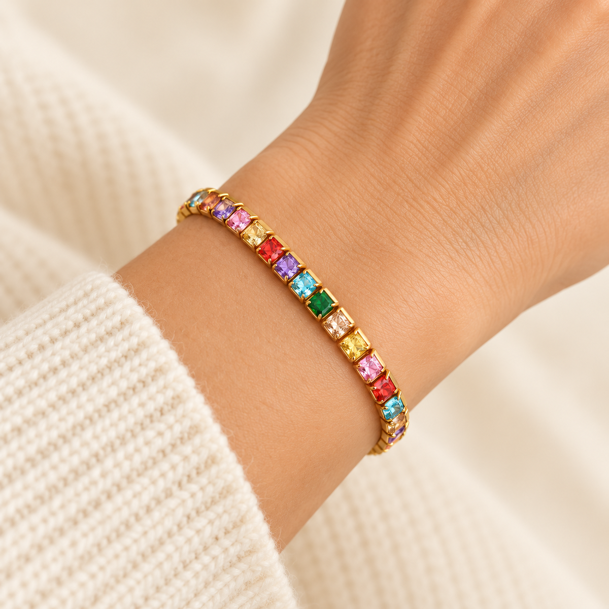 Product name: Rainbow Stone Link Bracelet