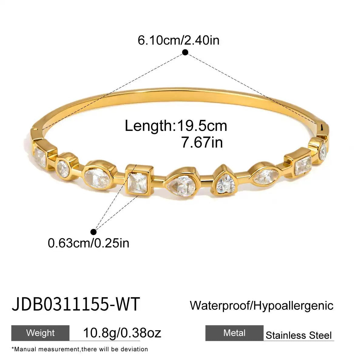 Multicolor Gemstone Gold Bangle