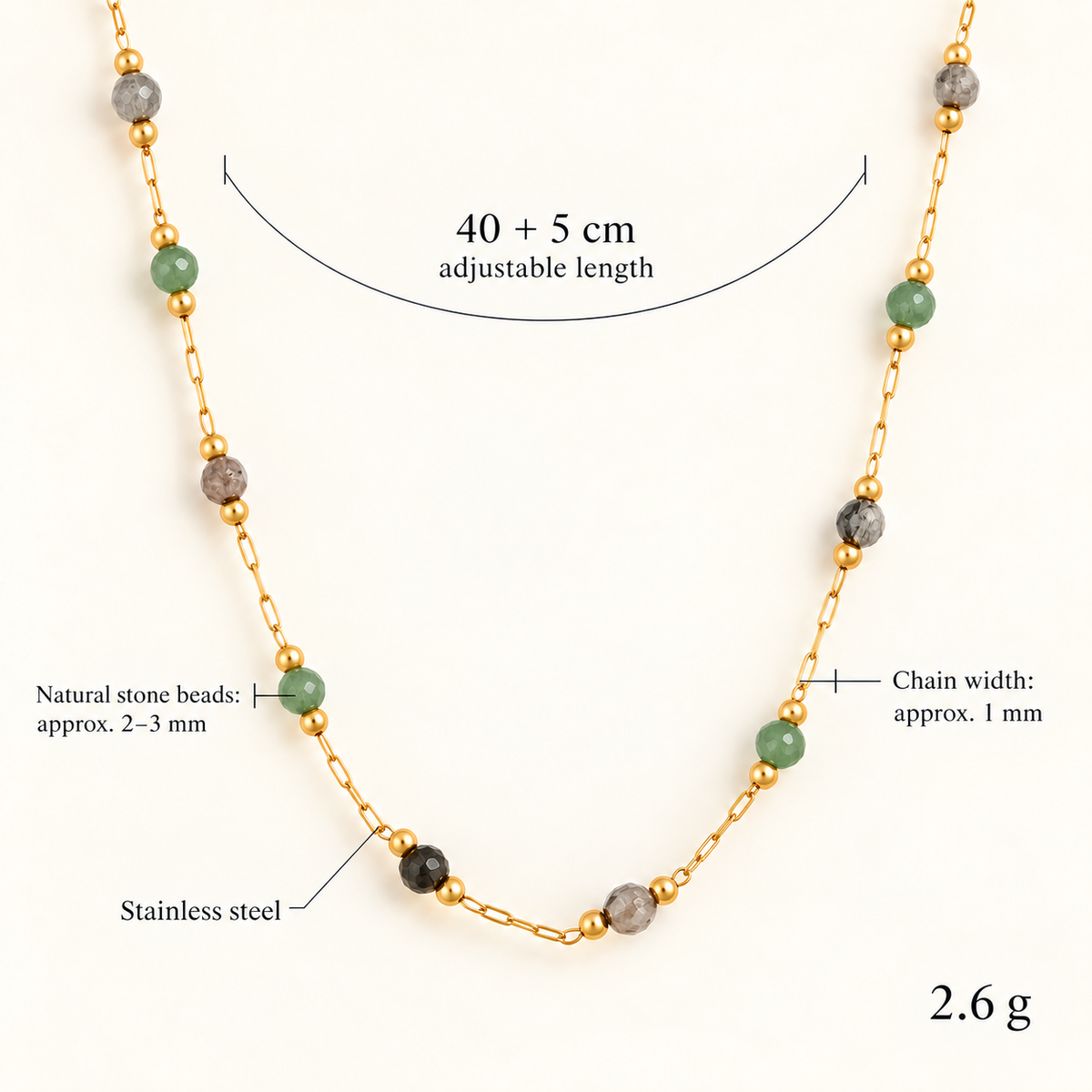 Natural Stone Station Necklace