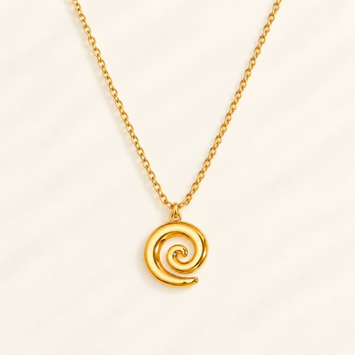Gold Spiral Pendant Necklace