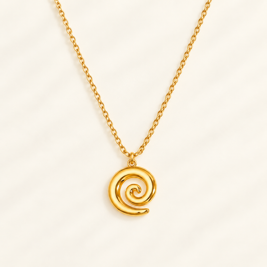 Gold Spiral Pendant Necklace