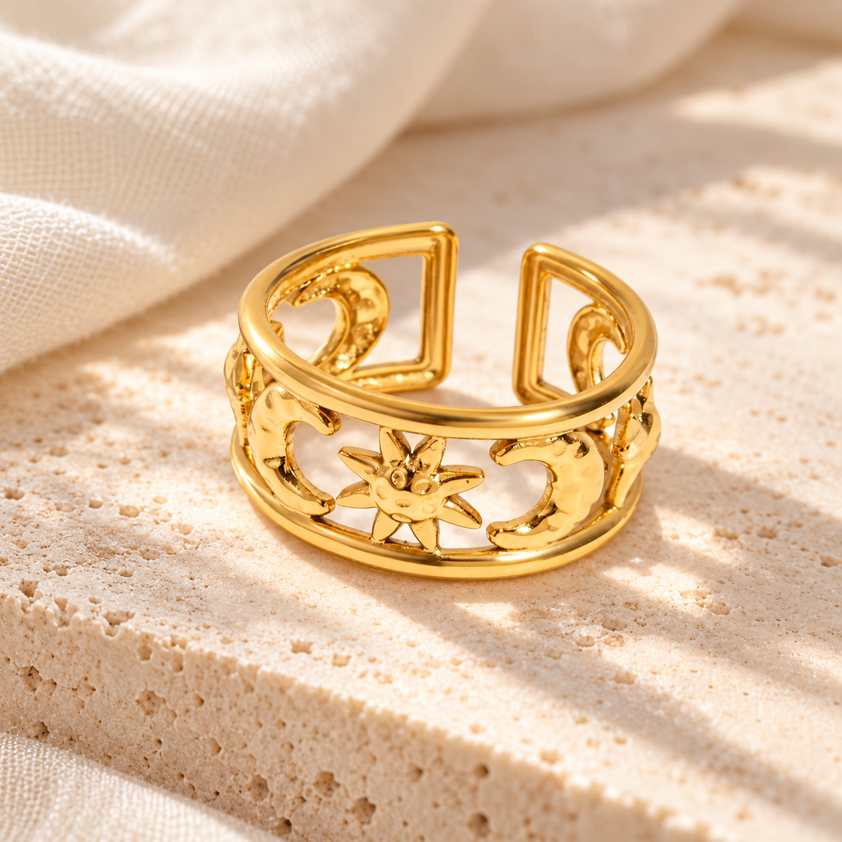 Celestial Sun & Moon Adjustable Ring