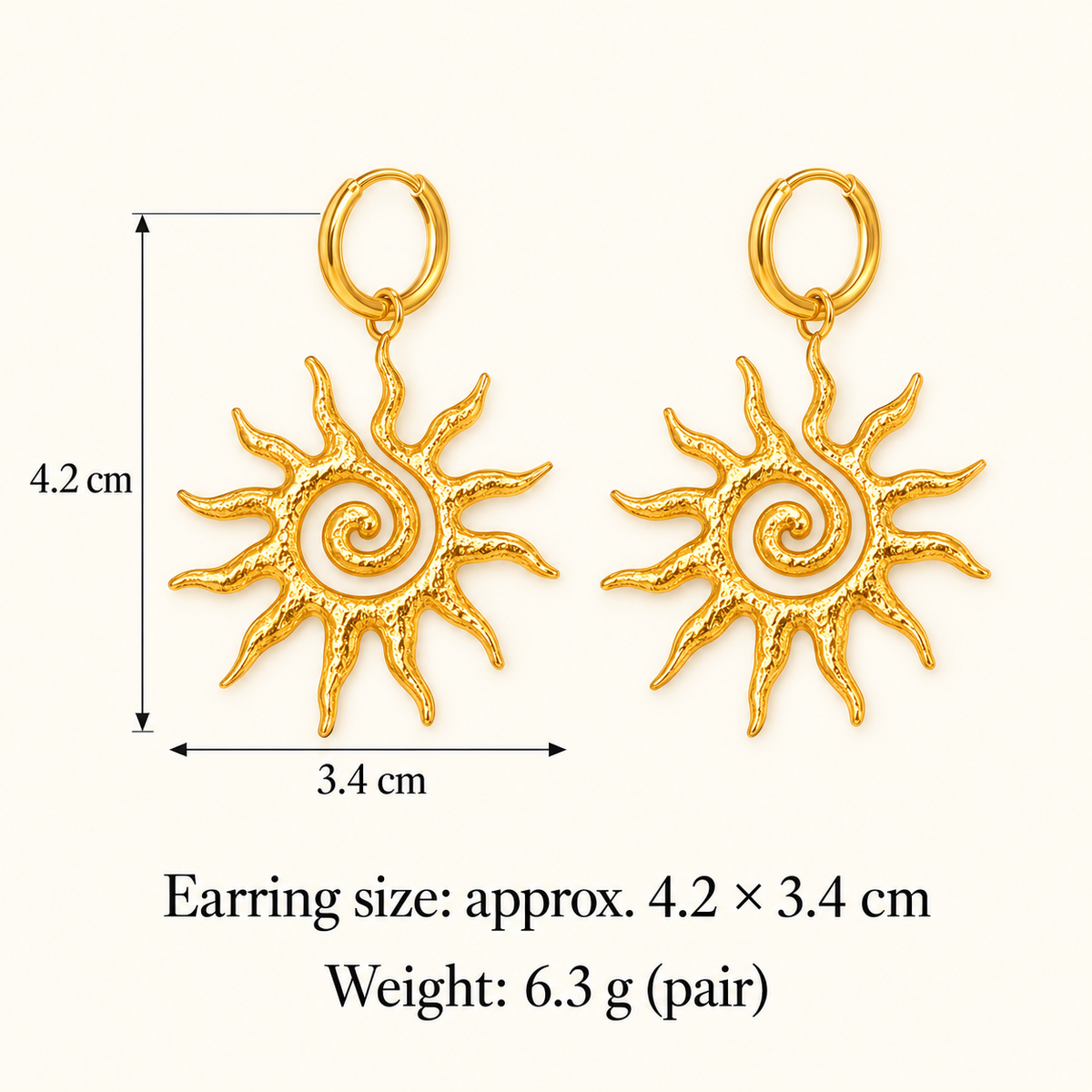 Sun Spiral Statement Earrings