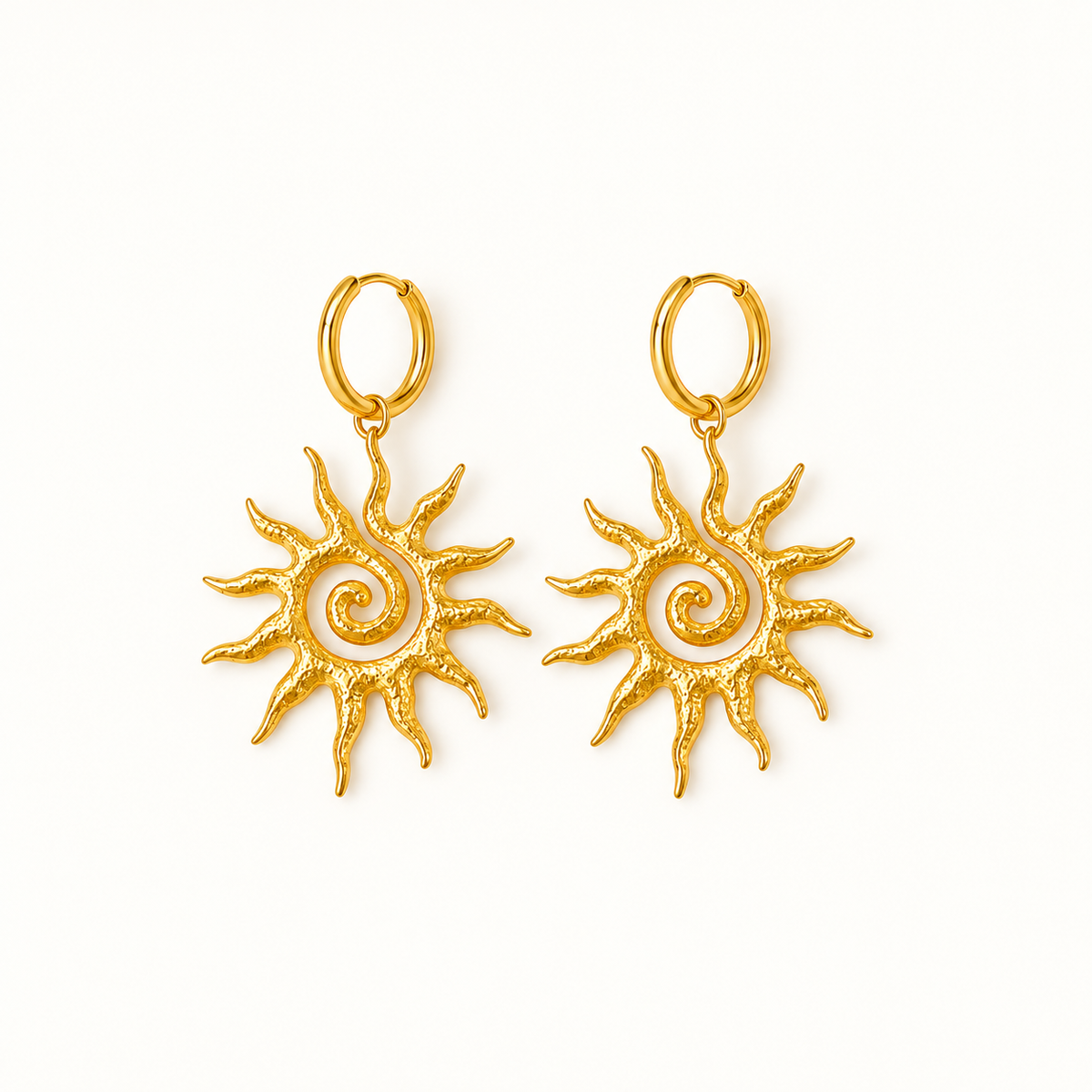 Sun Spiral Statement Earrings