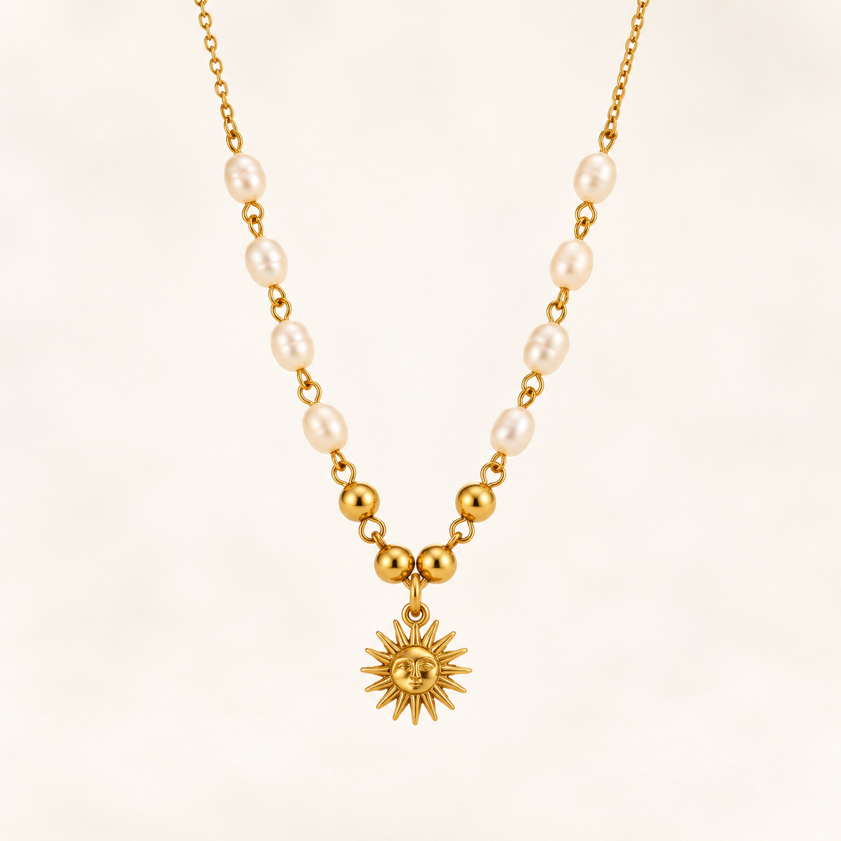 Pearl Sun Pendant Necklace
