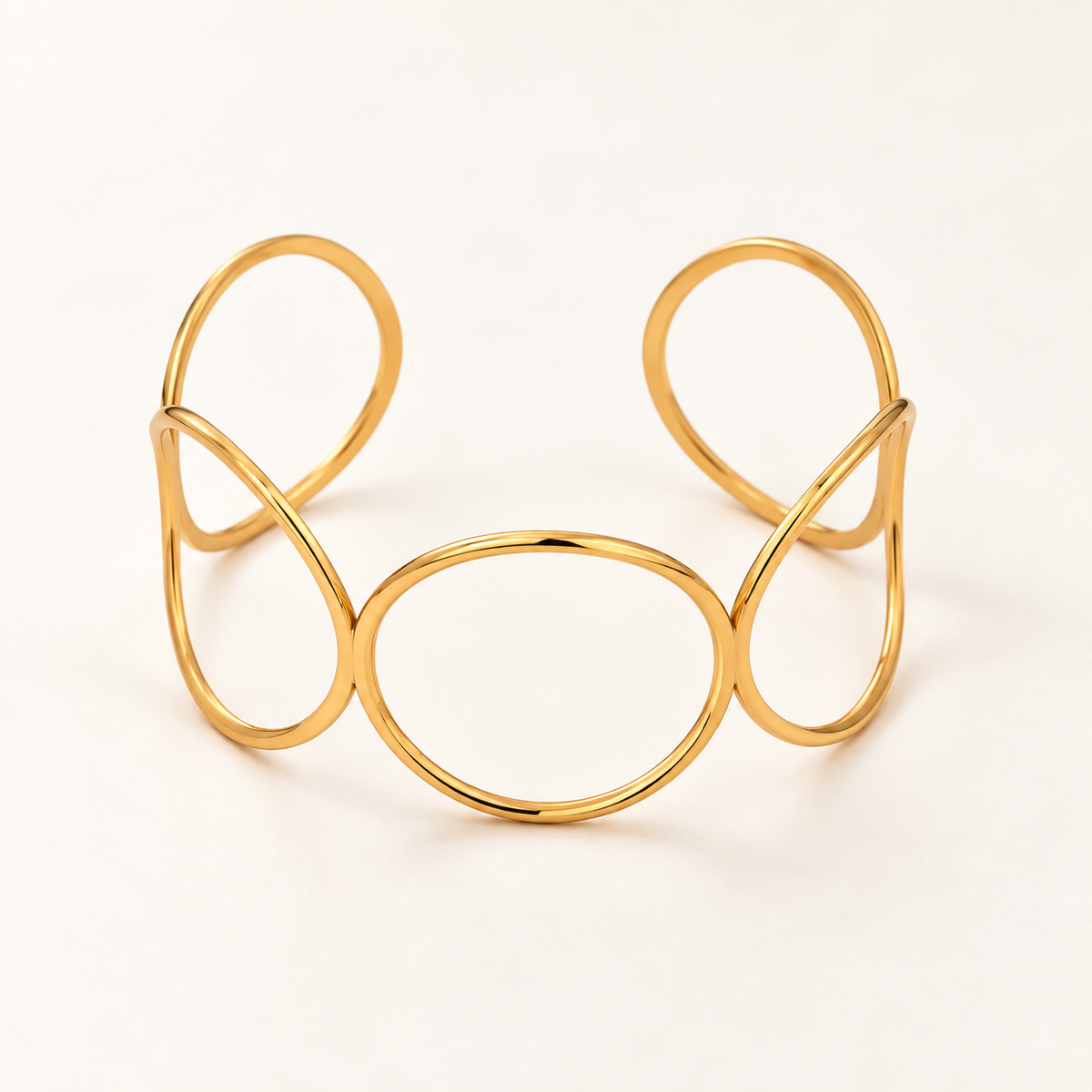 Golden Orbit Open Cuff Bracelet