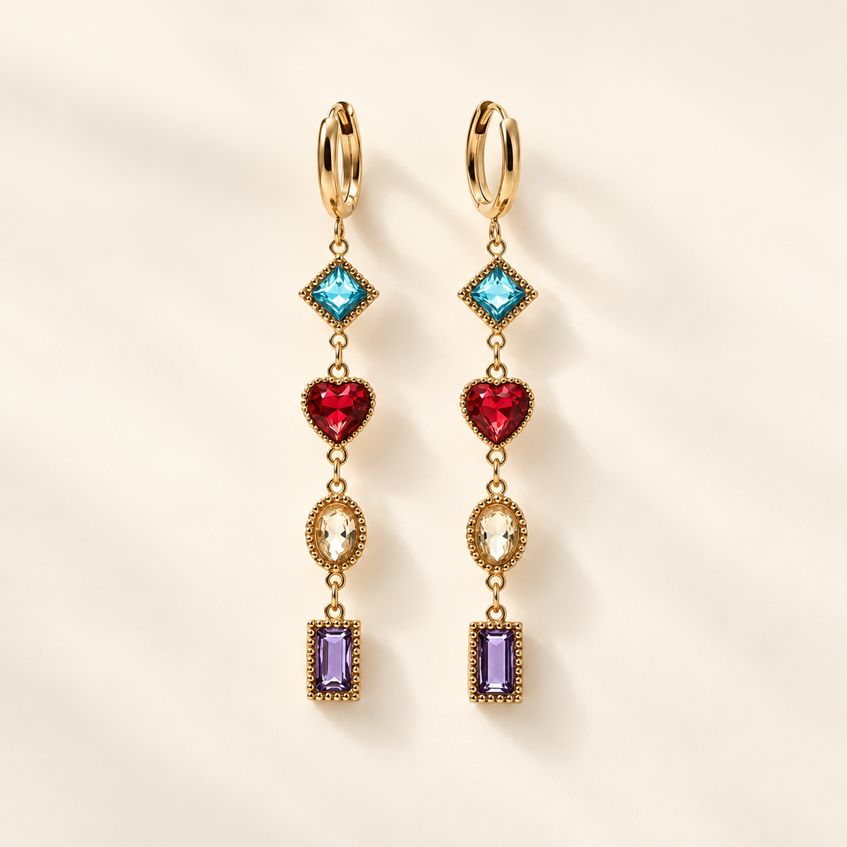 Multicolor Gemstone Drop Earrings