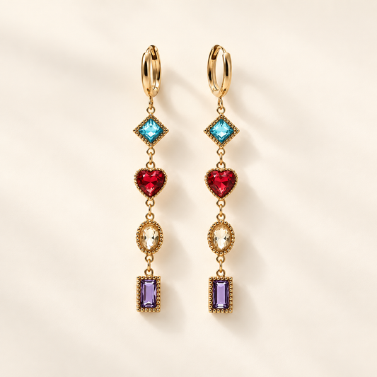 Multicolor Gemstone Drop Earrings