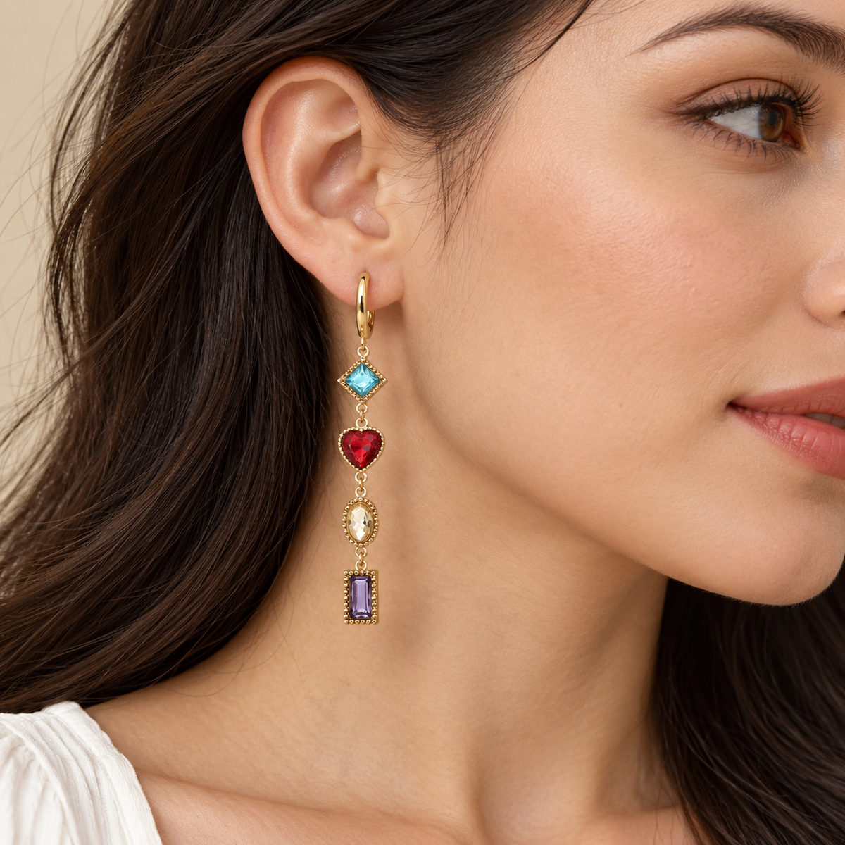 Multicolor Gemstone Drop Earrings