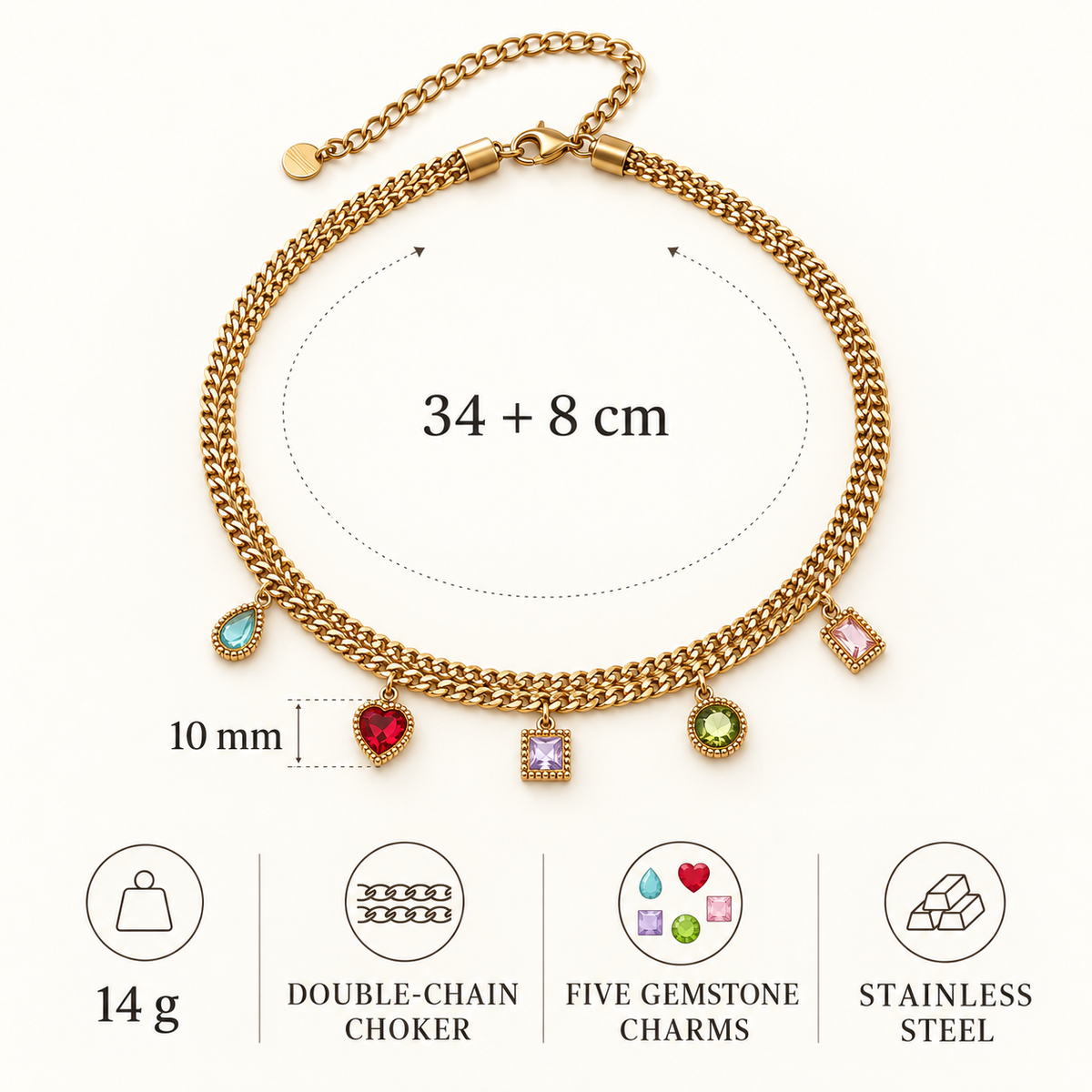 Jewel Parade Double-Chain Choker