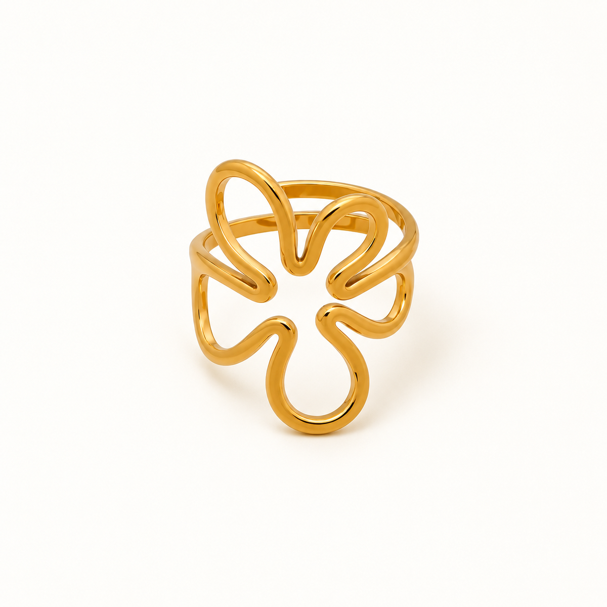 Sculptural Clover Statement Ring