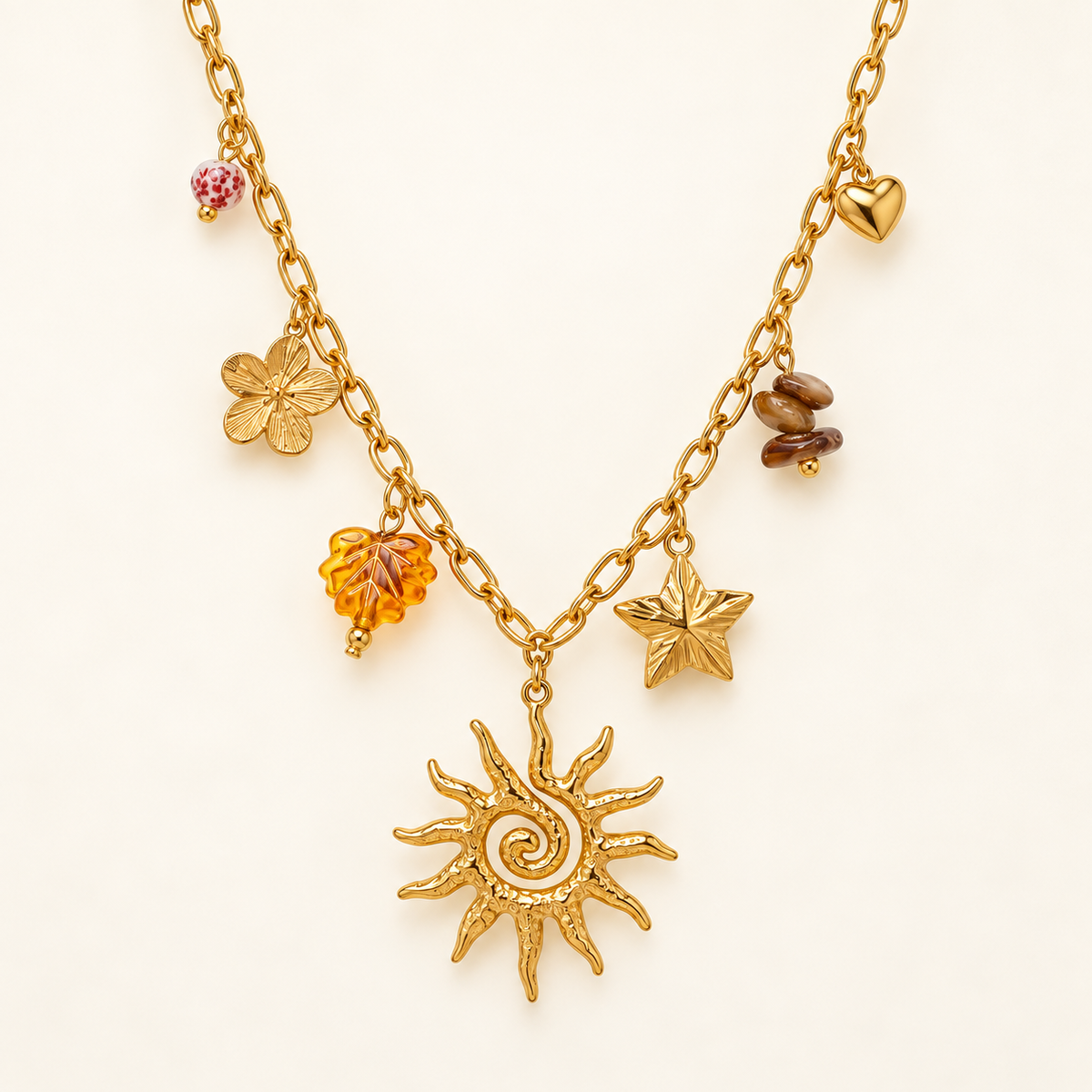 Autumn Sun Charm Necklace