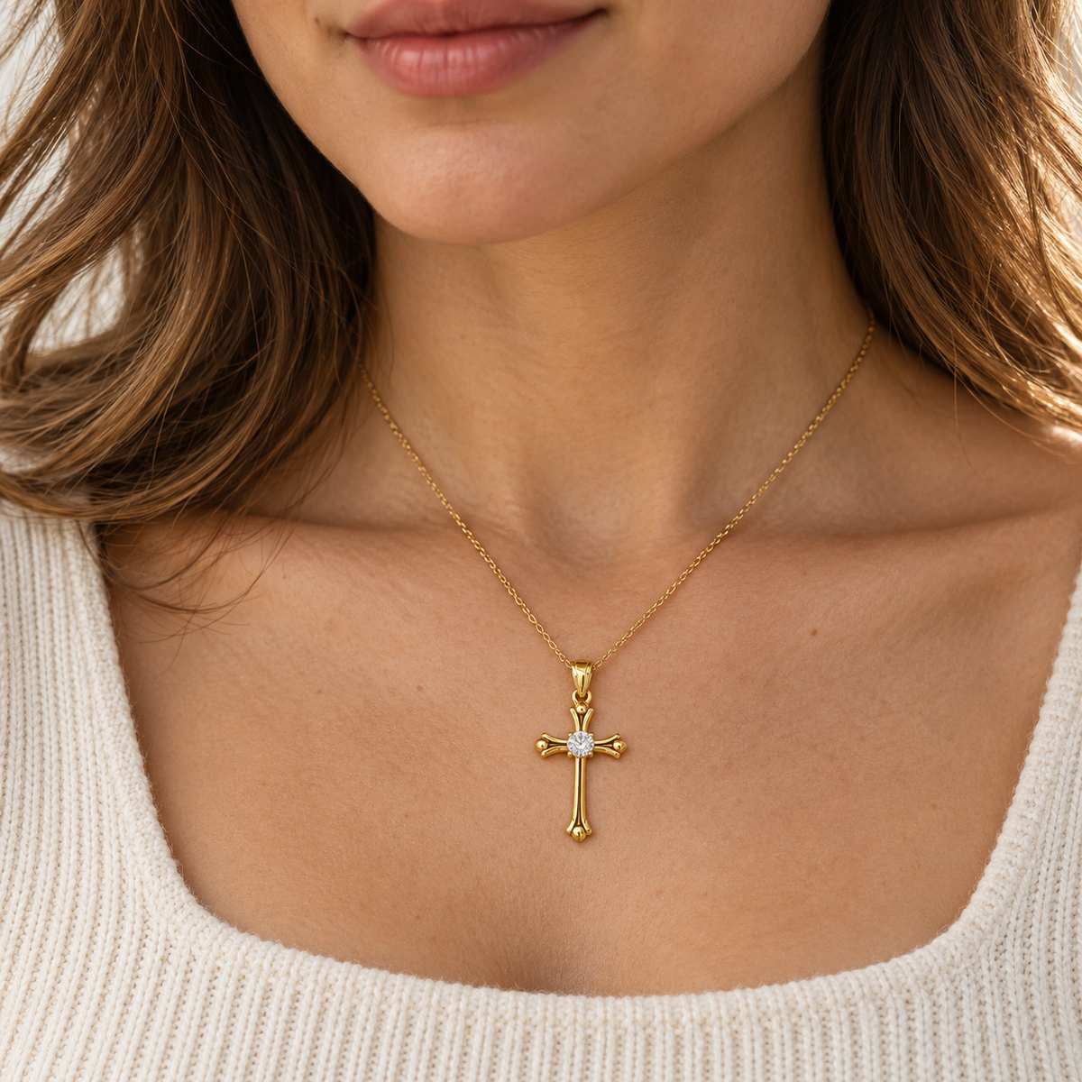 Crystal Cross Charm