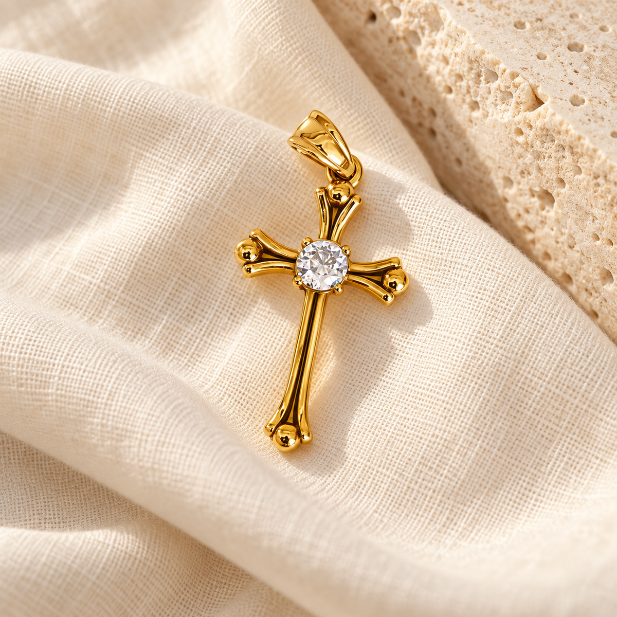 Crystal Cross Charm