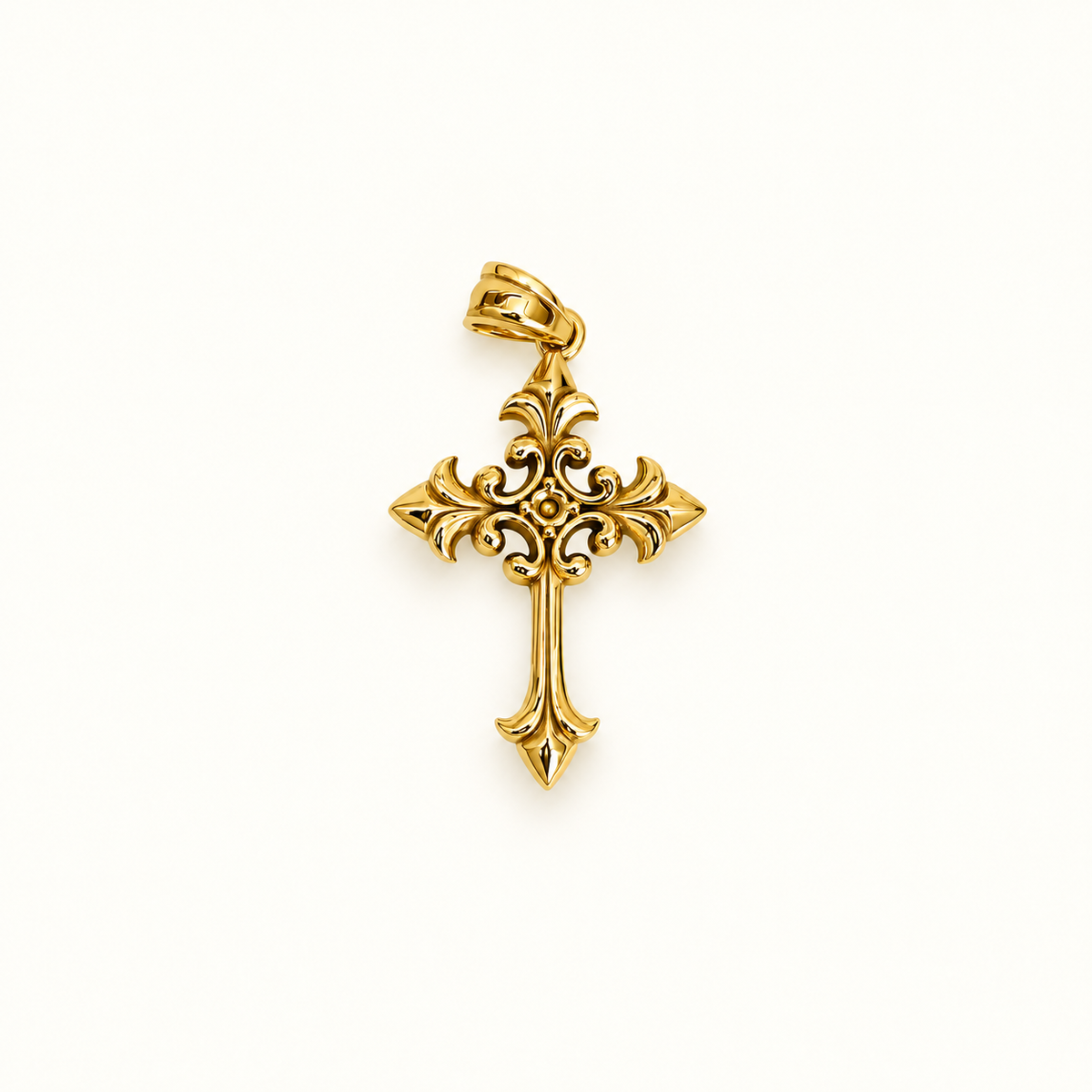 Gold Filigree Cross Charm
