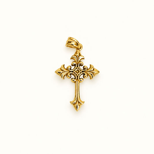 Gold Filigree Cross Charm